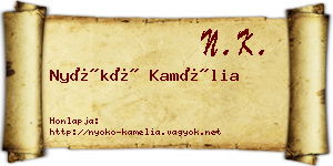 Nyókó Kamélia névjegykártya